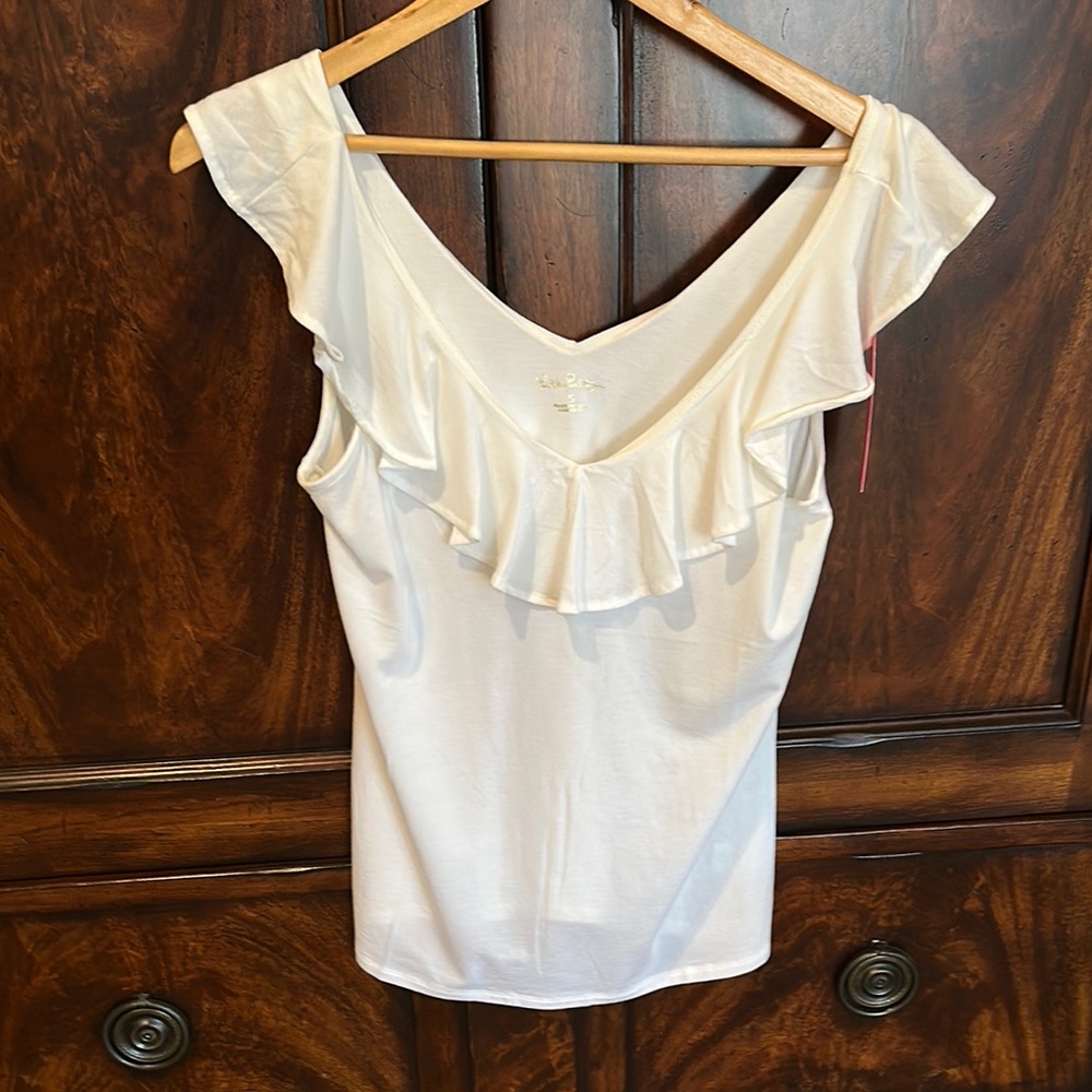 Lily Pulitzer NWT White Ruffle Top size S